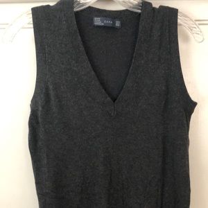ZARA vest tunic,charcoal color,stretchy material